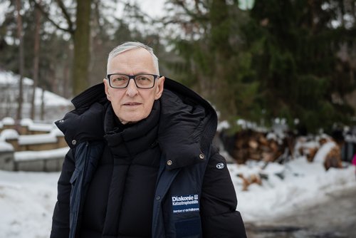 Andrij Waskowycz, Büroleiter der Diakonie Katastrophenhilfe in der Ukraine, Irpin, Ukraine, February 2026.