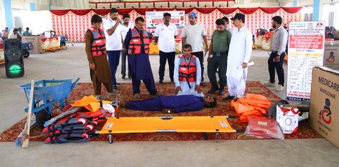 Katastrophenhilfeschulung im Distrikt Dadu in der Provinz Sindh, Pakistan