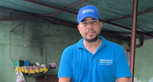Mitarbeiter der Diakonie Katastrophenhilfe Jonathan Schweiger