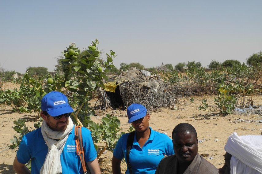 Mitarbeiter der Diakonie Katastrophenhilfe im Einsatz im Tschad