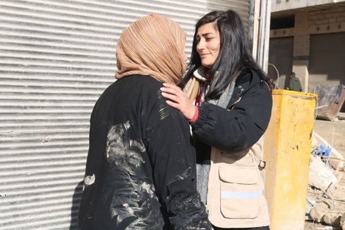 Schweres Erdbeben in der Türkei und Syrien am 6.2.2023. Mitarbeitende von GOPA-DERD machen sich einen Überblick über die Lage, um den Bedarf an Hilfeleistungen zu evaluieren und vorzubereiten.