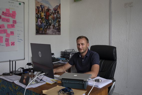 Diakonie Katastrophenhilfe Head of Mission Guido Krauss poses in his office in Goma, North Kivu province, Democratic Republic of the Congo, May 14, 2019. DKH has been working in DRC since 2002. In 2010 it opened a main office in Goma, North Kivu province, in the east of the country. The German NGO at present works in North Kivu, South Kivu, Ituri and also has a project in Kasai province – collaborating with up to ten local partner organisations within DRC.