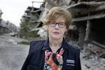 Frau Cornelia Füllkrug-Weitzel, Präsidentin der Diakonie Katastrophenhilfe, in Homs im Stadtteil Al-Hamdaniyah. Der Stadteil wurde während der Kämpfe weitgehend zerstört.Syrien, Homa, 2.3.2018